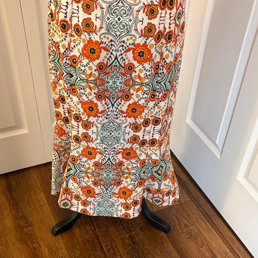 Anthropologie Floral Midi Dress with Cap Sleeves - Picture 7 of 12
